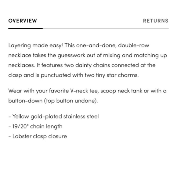 Jennifer Zeuner | Gold Tone Star Detail Double Row Necklace New With Tags - Picture 3 of 9